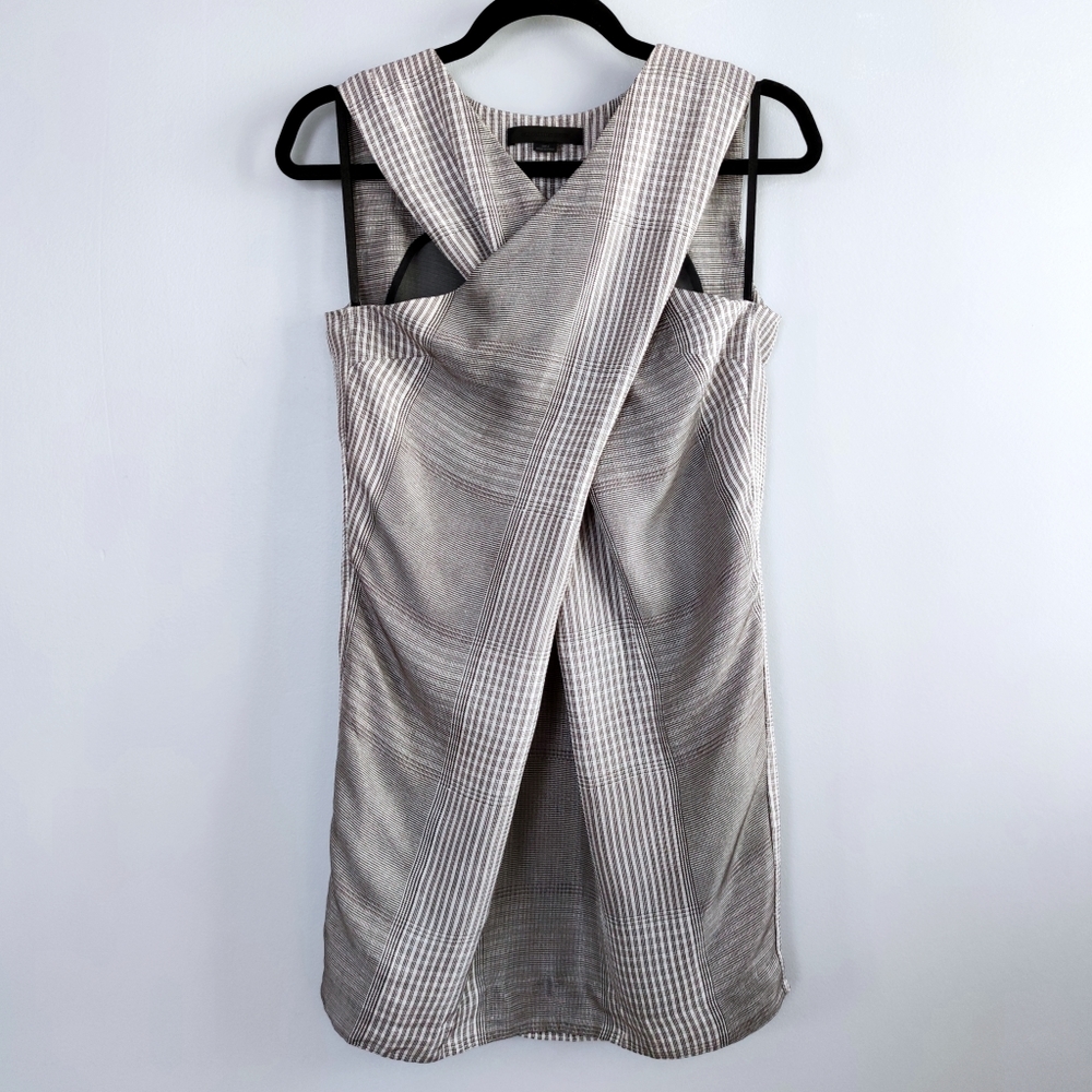 Alexander Wang cross front plaid print mini dress